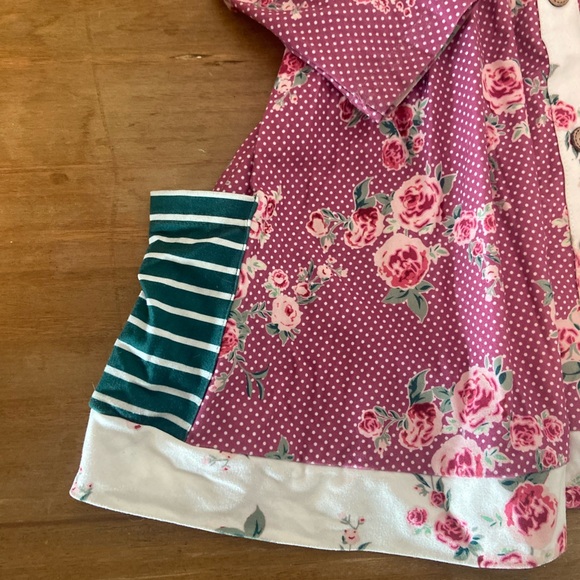 Cheeky Plum cris cross floral mixed print cottage dress 5T - Picture 4 of 5